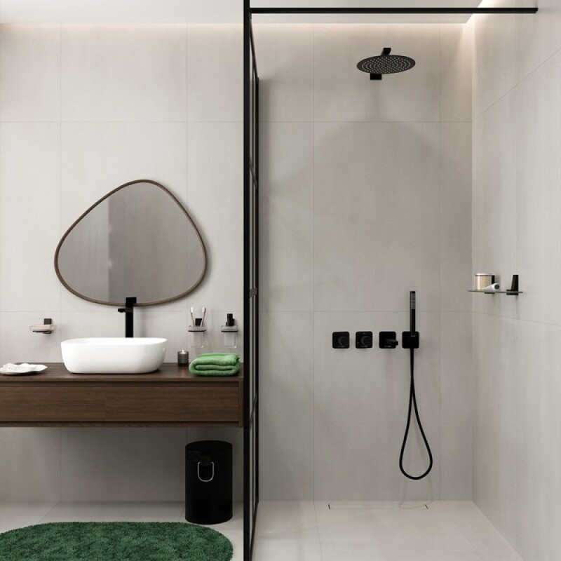 Душевая система WasserKRAFT Nuthe A9151.265.315.219.162.327.242.217, черная матовая