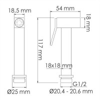 Гигиенический душ WasserKRAFT Nuthe A9151.327.241.212, со смесителем, черный матовый