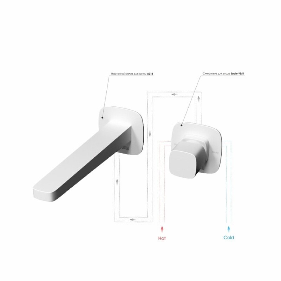 Смеситель для раковины WasserKRAFT Saale A9551.316, белый матовый