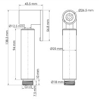 Гигиенический душ WasserKRAFT Saale A9551.328.243.232, со смесителем, белый матовый