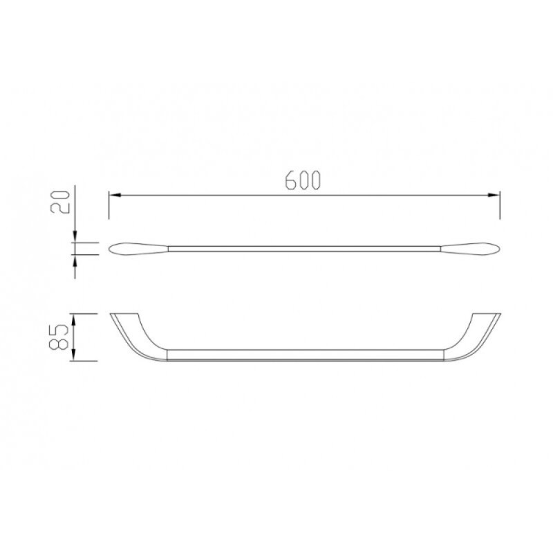 Полотенцедержатель Abber Nord AA1552B, 60 см, цвет черный матовый