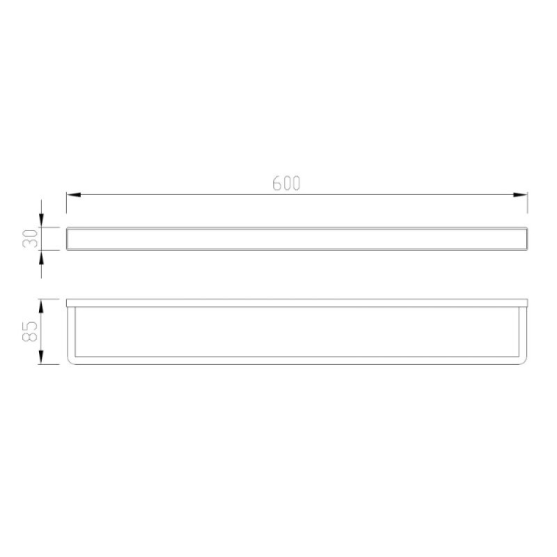 Полотенцедержатель Abber Westen AA1755B, 60 см, цвет черный матовый