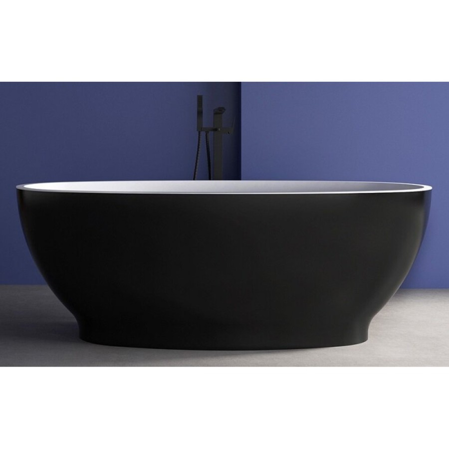 Ванна акриловая Abber 165 х 80 x 60 см, отдельностоящая, черная матовая, AB9207MB