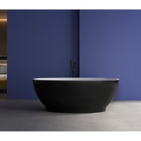 Ванна акриловая Abber 165 х 80 x 60 см, отдельностоящая, черная матовая, AB9207MB