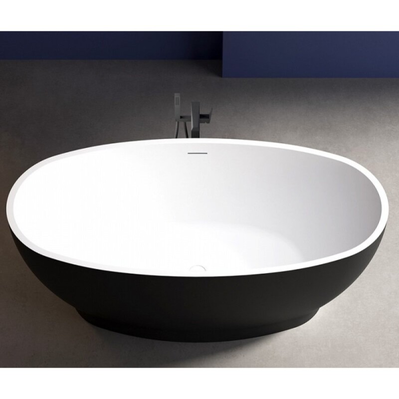 Ванна акриловая Abber 165 х 80 x 60 см, отдельностоящая, черная матовая, AB9207MB