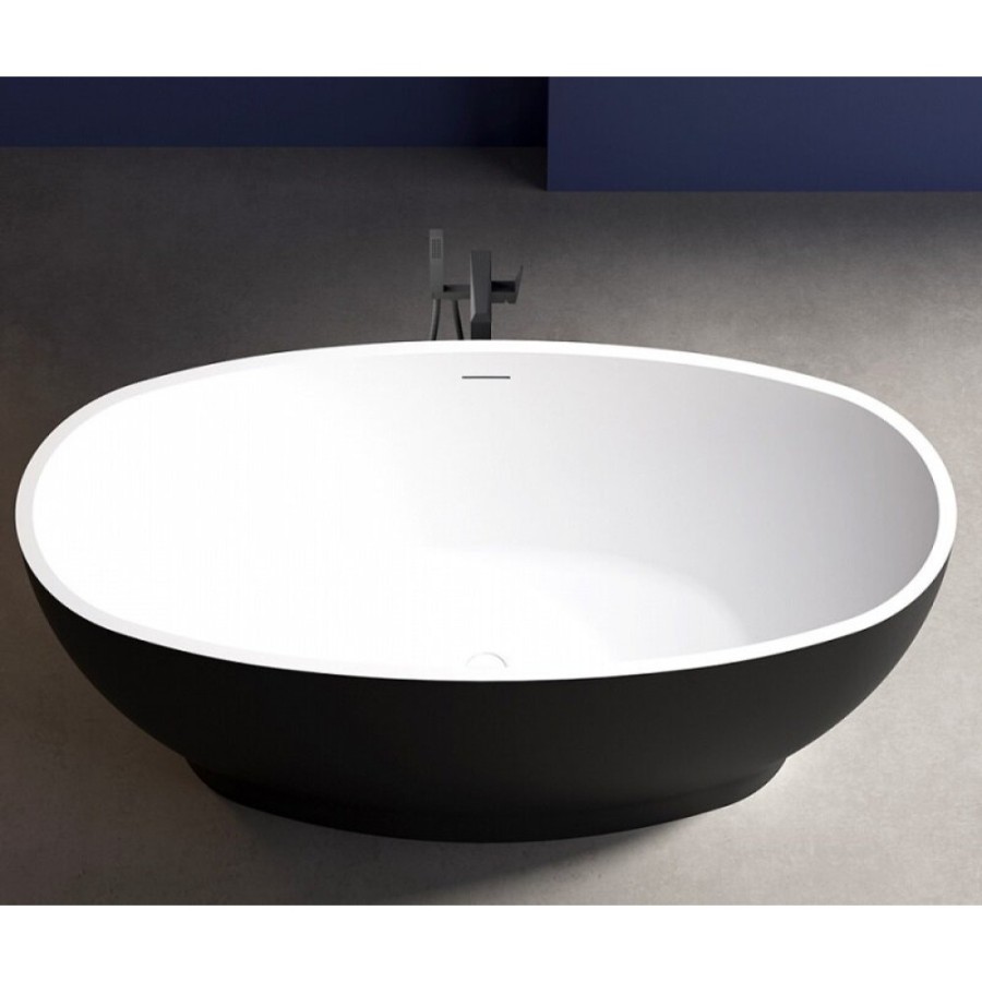 Ванна акриловая Abber 165 х 80 x 60 см, отдельностоящая, черная матовая, AB9207MB