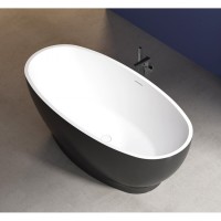Ванна акриловая Abber 165 х 80 x 60 см, отдельностоящая, черная матовая, AB9207MB