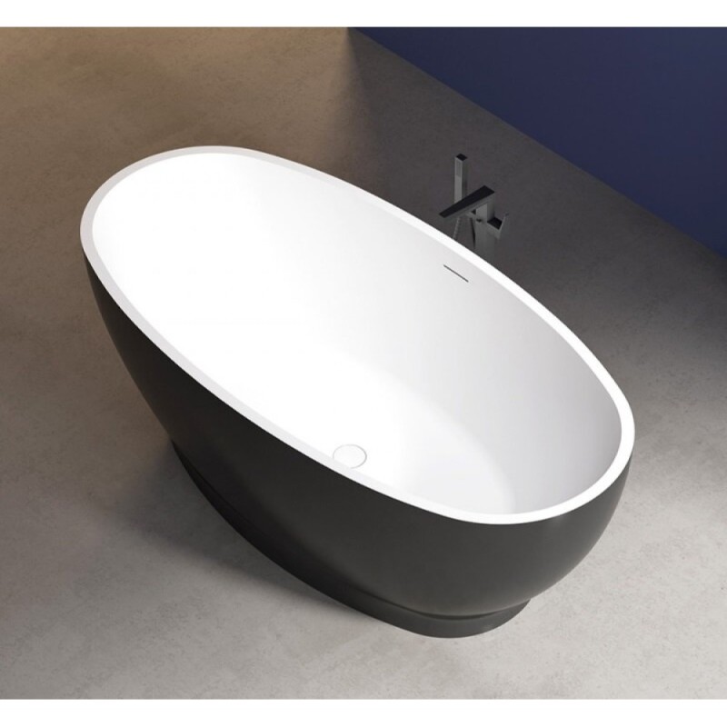 Ванна акриловая Abber 165 х 80 x 60 см, отдельностоящая, черная матовая, AB9207MB
