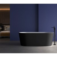 Ванна акриловая Abber 170 х 80 x 60 см, отдельностоящая, цвет белый, внешняя панель черная матовая, AB9209MB