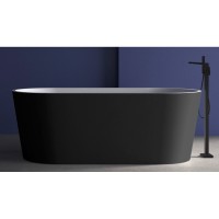 Ванна акриловая Abber 170 х 80 x 60 см, отдельностоящая, цвет белый, внешняя панель черная матовая, AB9209MB
