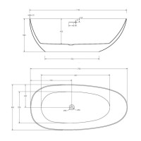 Ванна акриловая Abber 170 x 80 см, черный матовый, AB9211MB