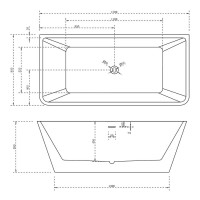 Ванна акриловая Abber AB9212-1.7 170 x 80 x 58 см белая