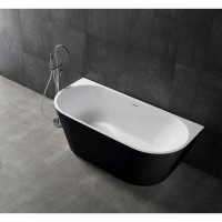 Ванна акриловая Abber 170 х 80 x 60 см, цвет белый, внешняя панель черная матовая, AB9216-1.7MB