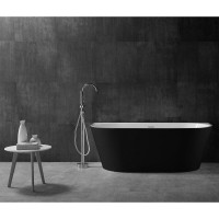 Ванна акриловая Abber 170 х 80 x 60 см, цвет белый, внешняя панель черная матовая, AB9216-1.7MB