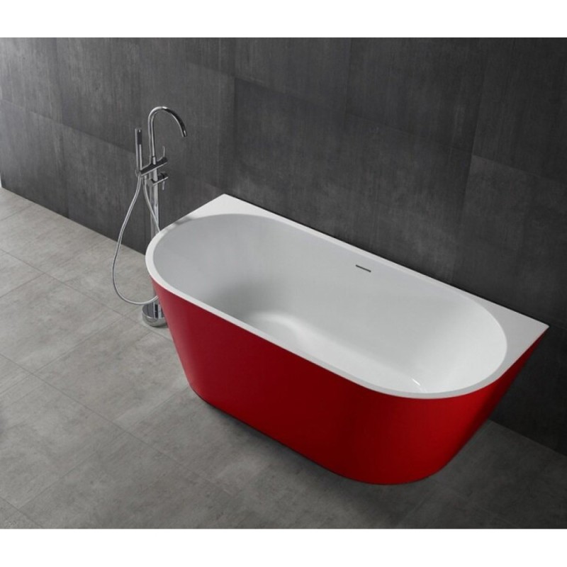 Ванна акриловая Abber 170 х 80 x 60 см, цвет белый, внешняя панель красная, AB9216-1.7R