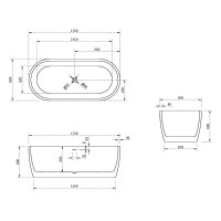 Ванна акриловая Abber 175 x 80 см
