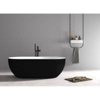 Ванна акриловая Abber AB9241MB 170 x 80 см овальная, черный матовый