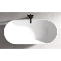 Ванна акриловая Abber AB9241MB 170 x 80 см овальная, черный матовый