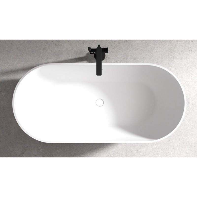 Ванна акриловая Abber AB9241MB 170 x 80 см овальная, черный матовый