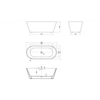 Ванна акриловая Abber AB9268-1.7 белая 170 x 74 см