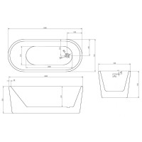 Ванна акриловая Abber AB9272-1.6, 160 х 70 см, цвет белый