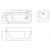 Ванна акриловая Abber AB9272-1.7 170 х 70 x 58 см отдельностоящая, белая