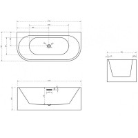 Ванна акриловая Abber 170 х 78 x 60 см, белая, AB9310