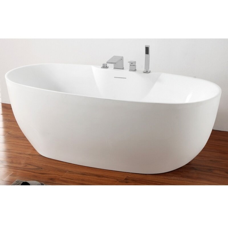 Ванна акриловая Abber 170 х 80 x 58 см, отдельностоящая, белая, AB9323