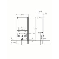 Инсталляция Agger ABB400, для подвесного биде, красная