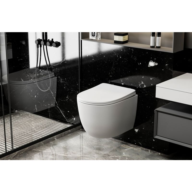 Унитаз ABBER Bequem AC1100MW подвесной белый матовый, безободковый