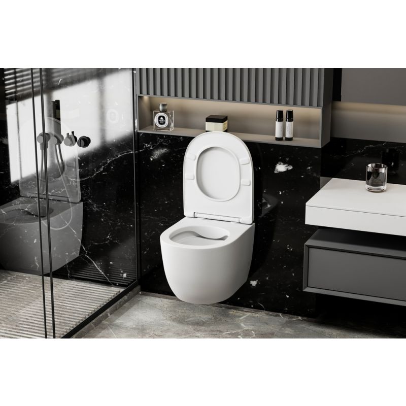 Унитаз ABBER Bequem AC1100MW подвесной белый матовый, безободковый