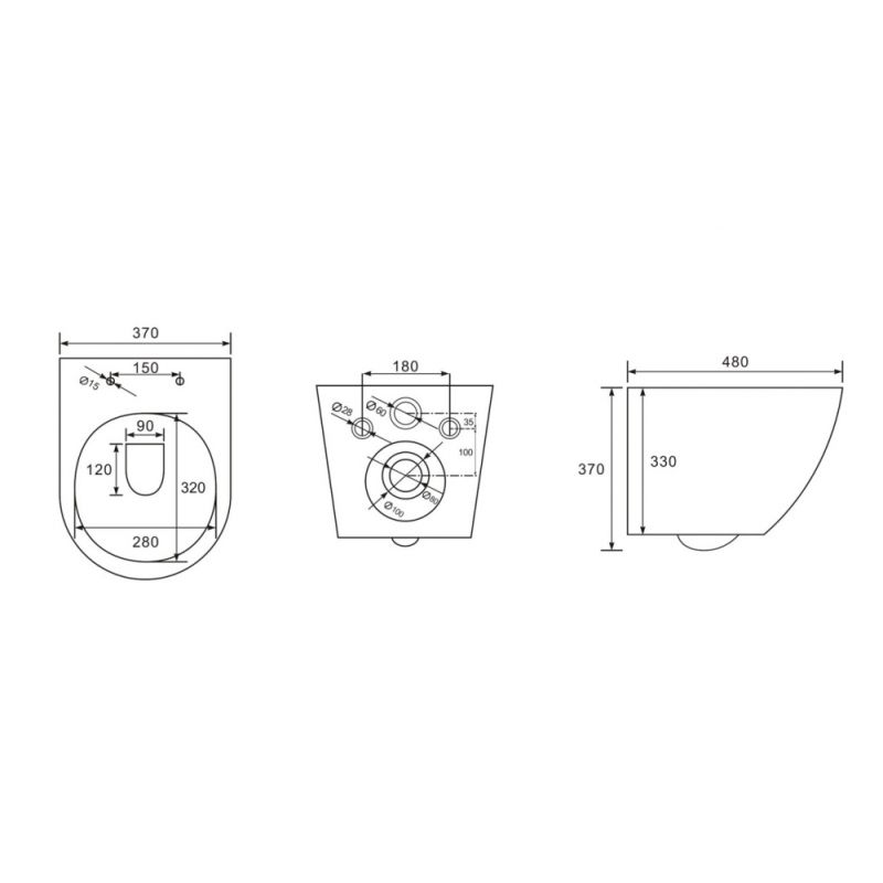 Унитаз ABBER Bequem AC1100MW подвесной белый матовый, безободковый