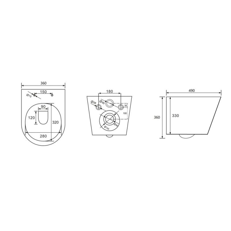 Унитаз ABBER Bequem AC1102MW подвесной белый матовый, безободковый