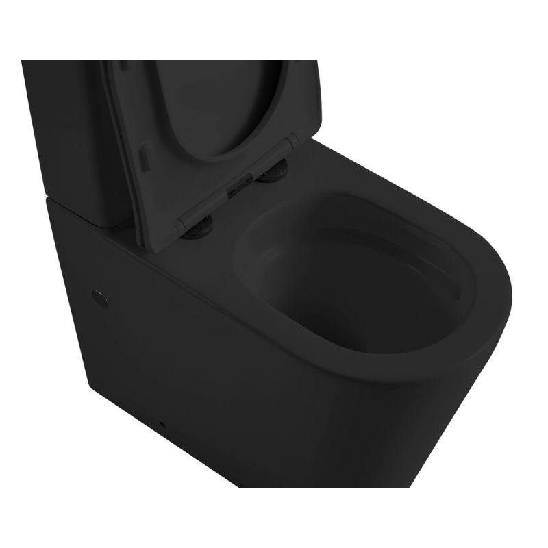 Унитаз ABBER Bequem AC1112TMB компакт черный матовый, безободковый, смыв торнадо