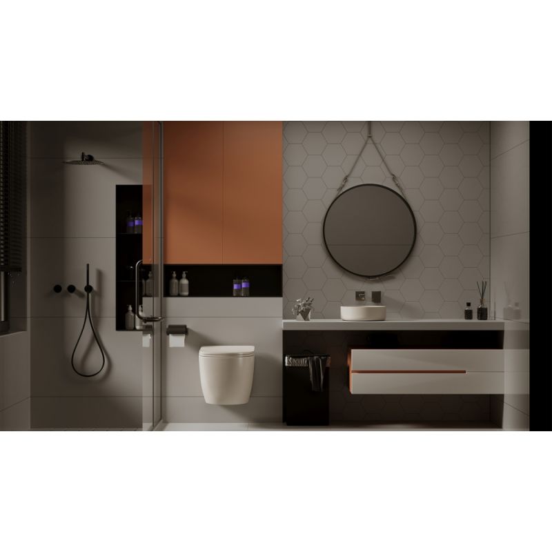 Унитаз ABBER Bequem AC1101MBE подвесной светло-бежевый матовый, безободковый