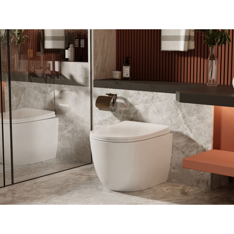 Унитаз ABBER Bequem AC1111 приставной белый, безободковый