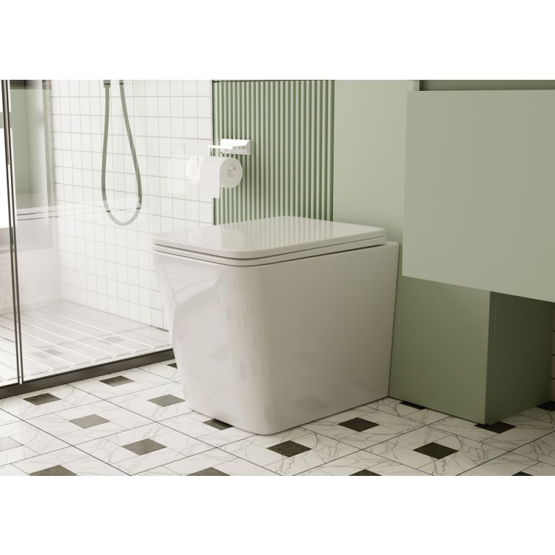 Унитаз ABBER Rechteck AC1211 приставной белый, безободковый