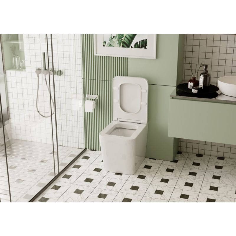 Унитаз ABBER Rechteck AC1211 приставной белый, безободковый