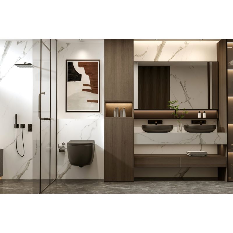 Унитаз ABBER Bequem AC1104MB подвесной черный матовый, безободковый