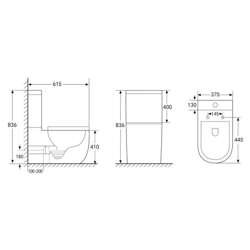 Унитаз ABBER Bequem AC1110 компакт белый, безободковый