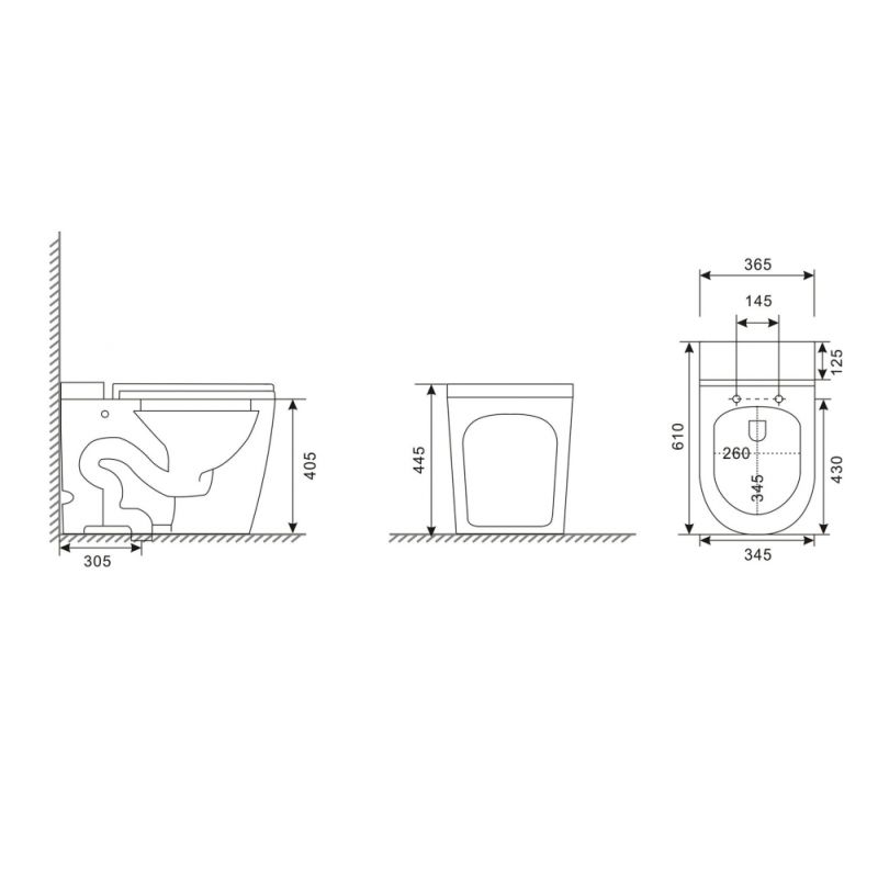 Унитаз ABBER Bequem AC1114P приставной белый с импульсным смывом
