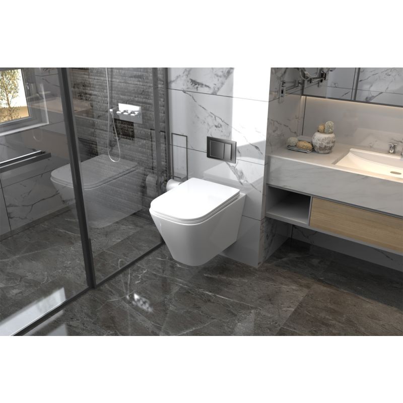 Унитаз ABBER Rechteck AC1200 подвесной белый, безободковый