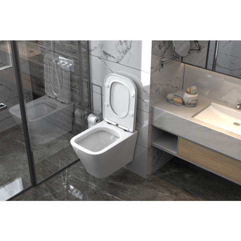 Унитаз ABBER Rechteck AC1200 подвесной белый, безободковый