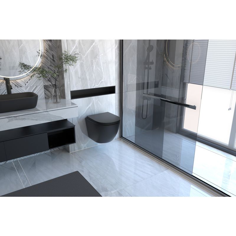 Унитаз ABBER BEQUEM AC1100MB подвесной черный матовый, безободковый