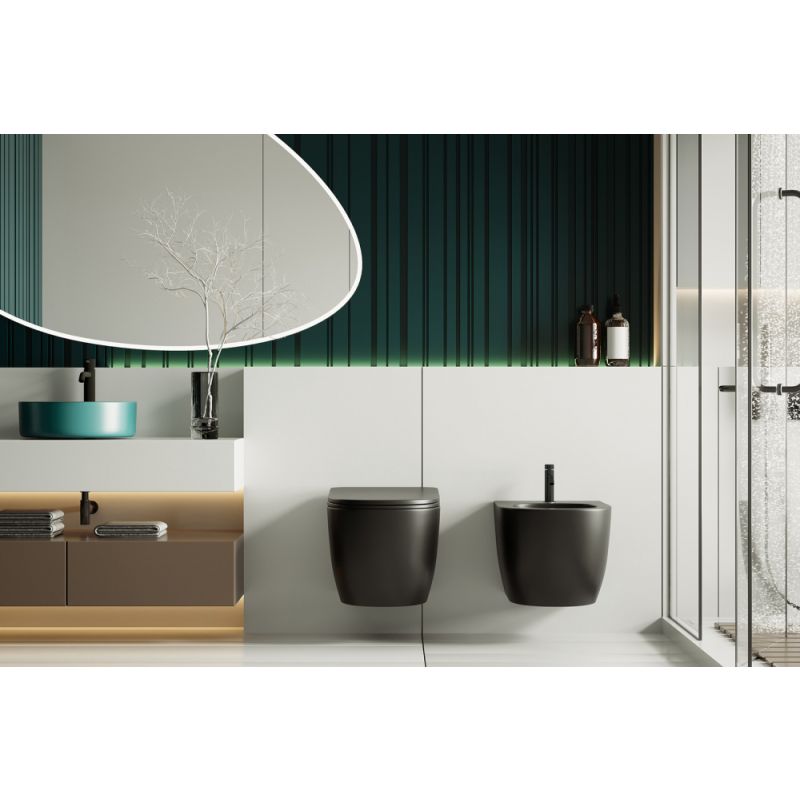 Биде ABBER Bequem AC1150MB подвесное черное матовое