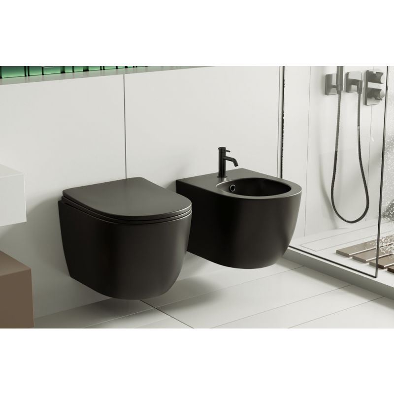 Биде ABBER Bequem AC1150MB подвесное черное матовое