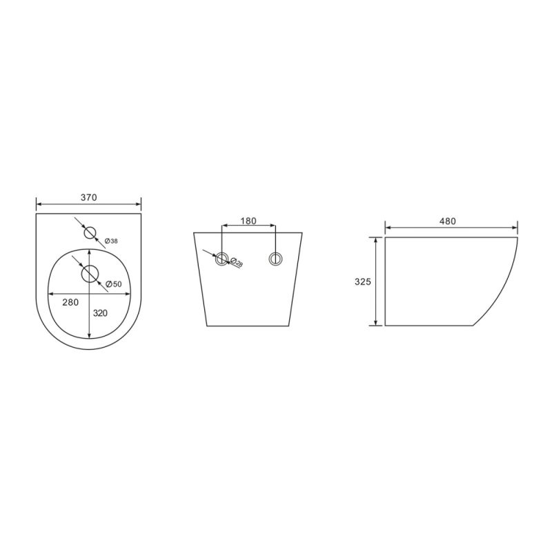 Биде ABBER Bequem AC1150MB подвесное черное матовое