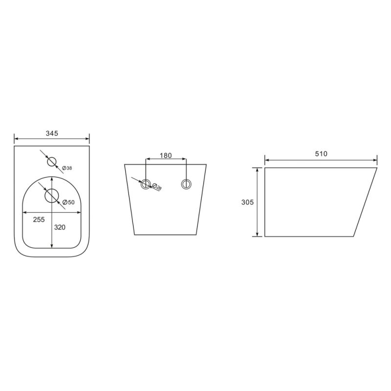 Биде ABBER Rechteck AC1250 подвесное белое