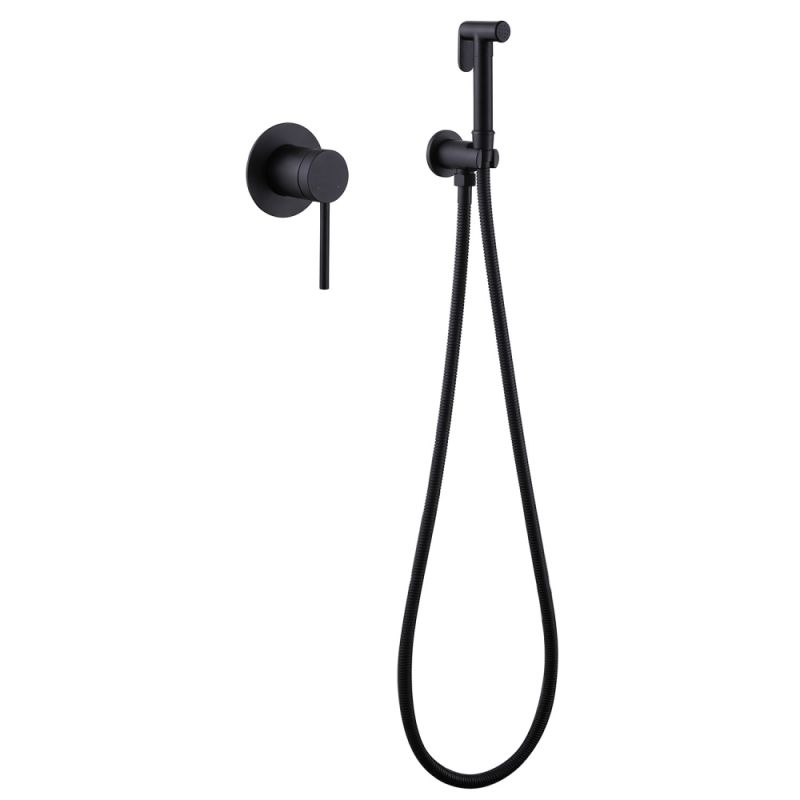 Гигиенический душ со смесителем Abber Emotion AF8825B Черный матовый