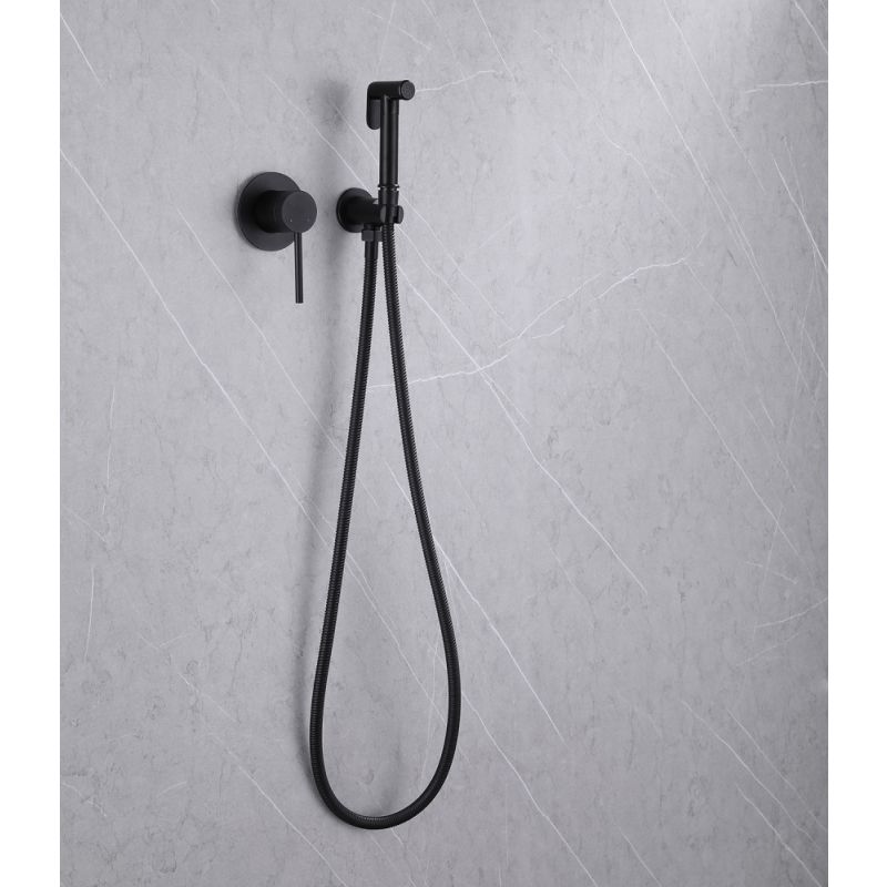 Гигиенический душ со смесителем Abber Emotion AF8825B Черный матовый